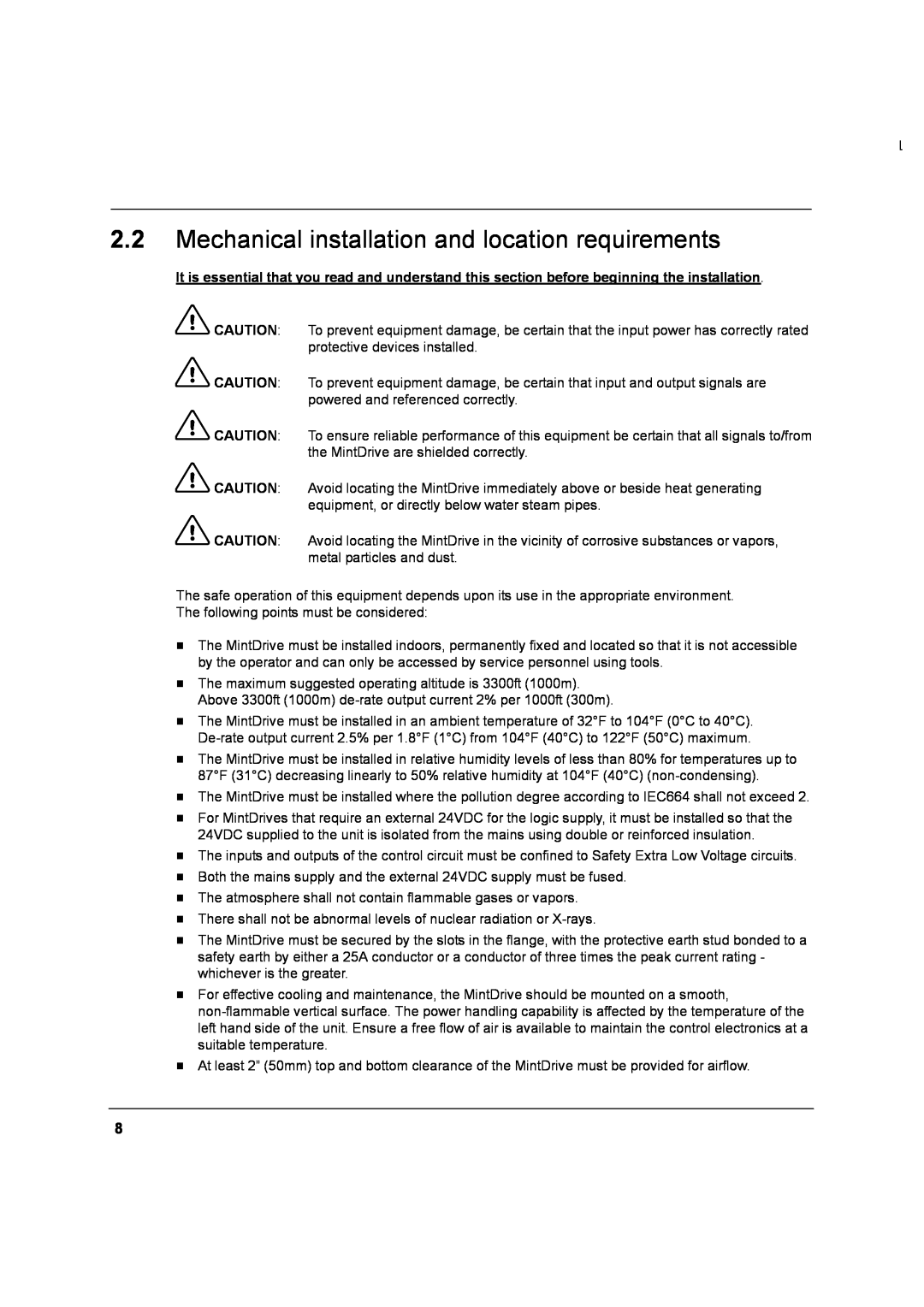 Baldor MN1274 06/2001 installation manual Mechanical installation and location requirements 