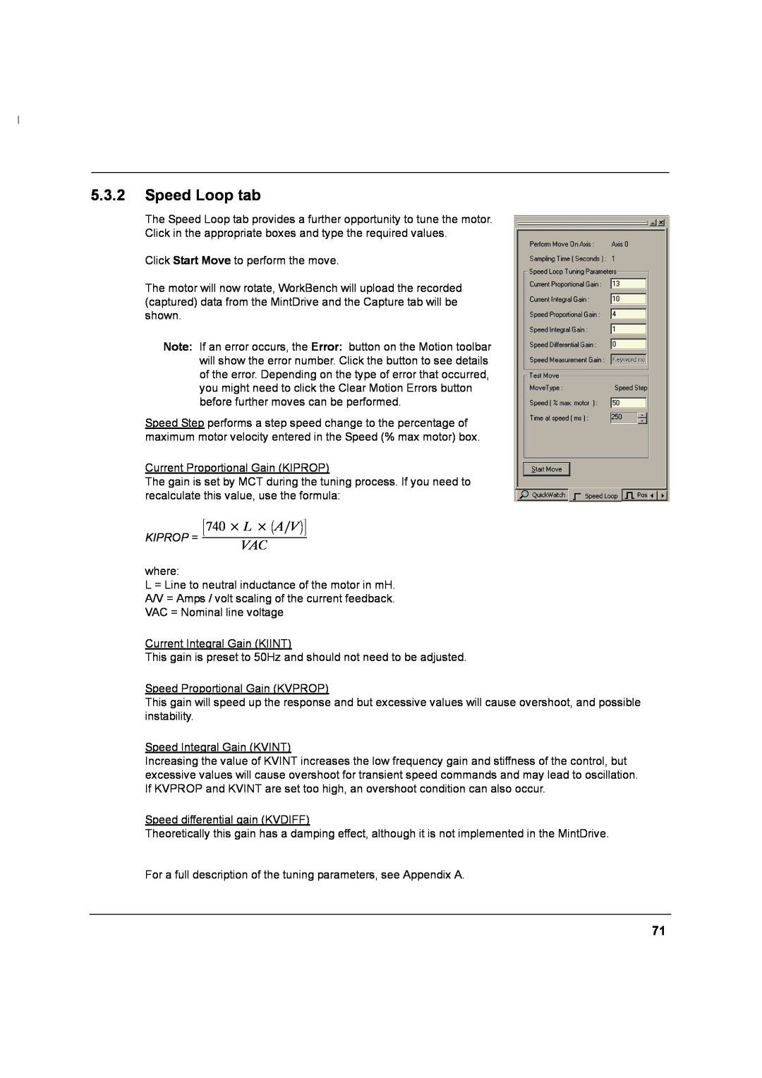 Baldor MN1274 06/2001 installation manual Speed Loop tab, 740 × L × A∕V 