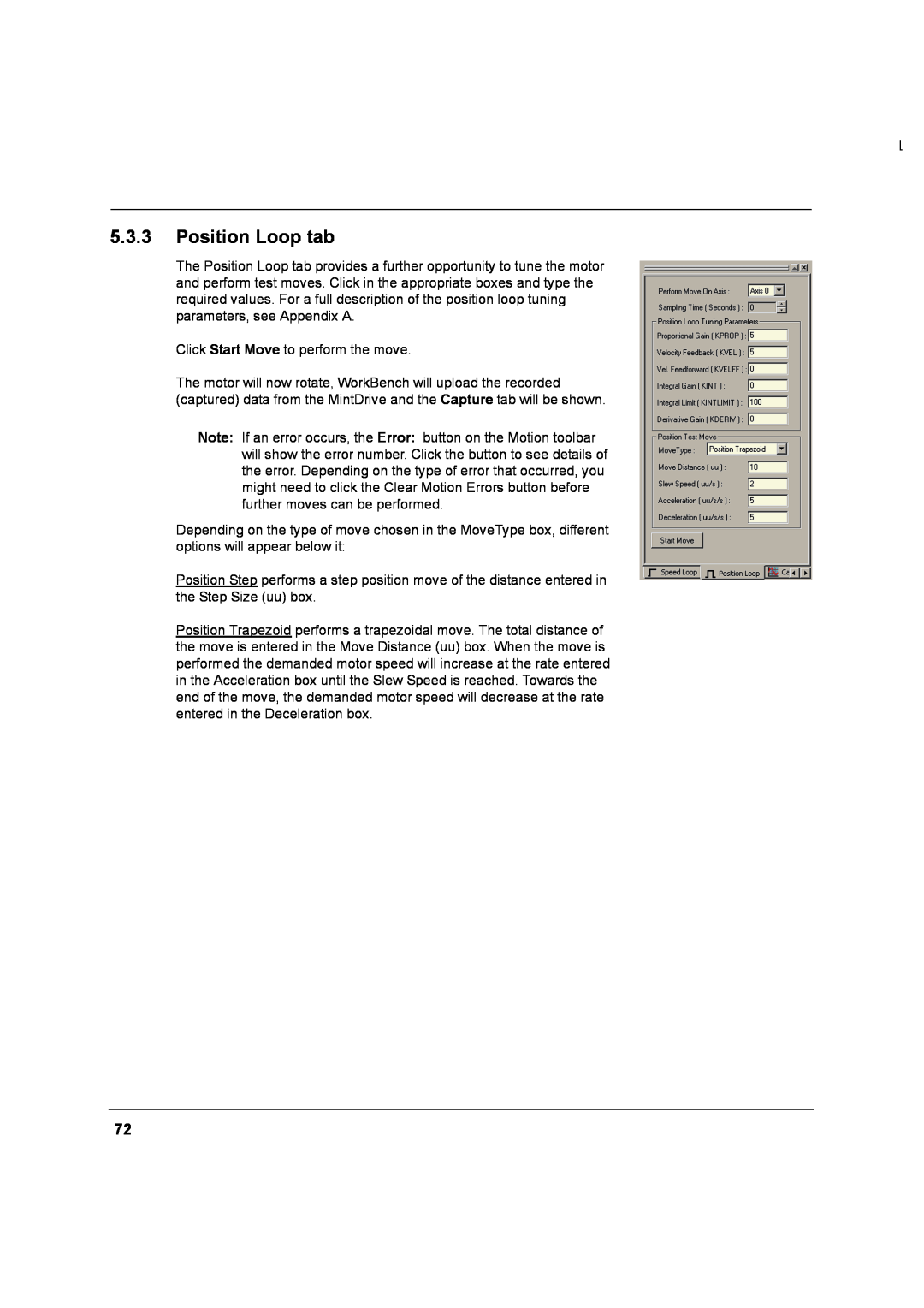 Baldor MN1274 06/2001 installation manual Position Loop tab 