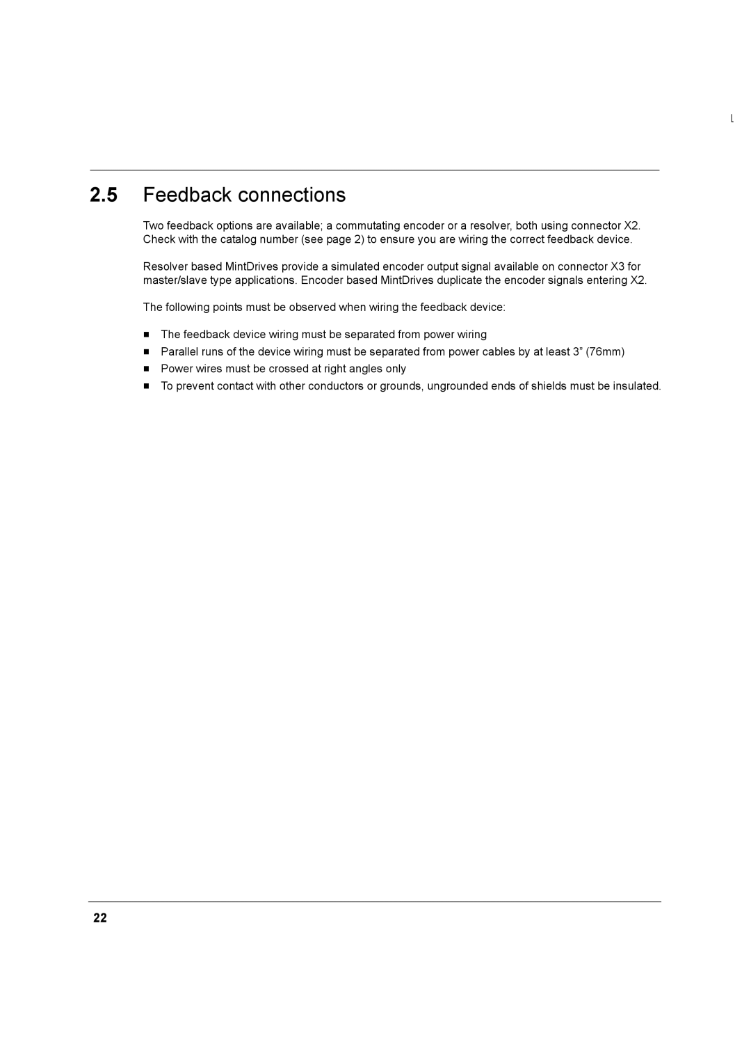 Baldor MN1274 06/2001 installation manual Feedback connections 