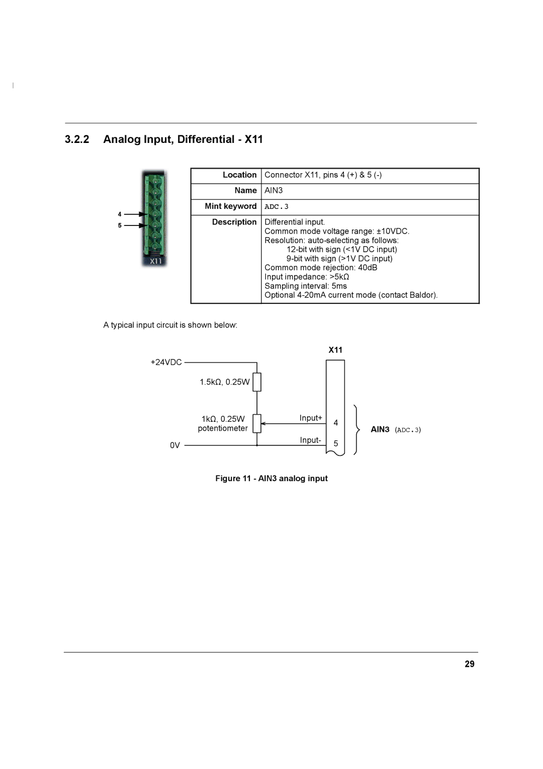 Baldor MN1274 06/2001 installation manual Analog Input, Differential, ADC.3 