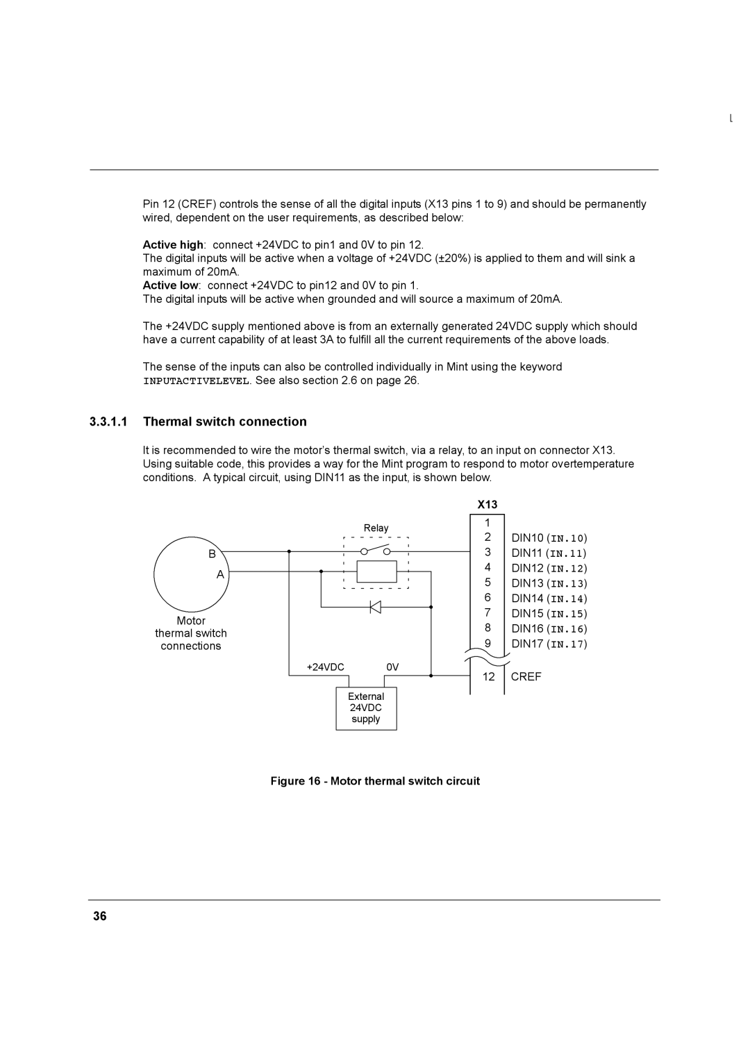 Baldor MN1274 06/2001 installation manual Thermal switch connection, X13 