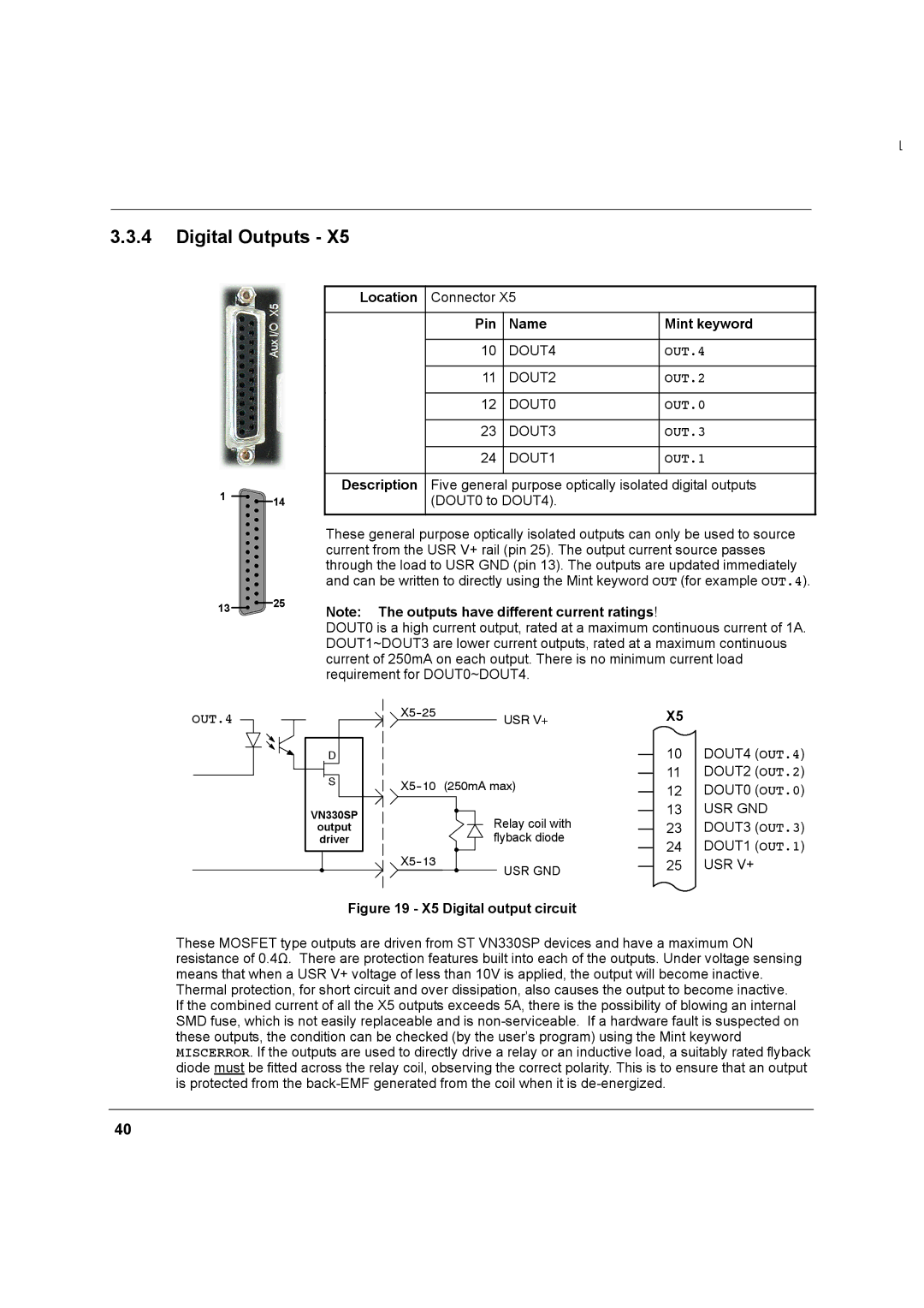 Baldor MN1274 06/2001 installation manual OUT.4, OUT.2, OUT.0, OUT.3, OUT.1 