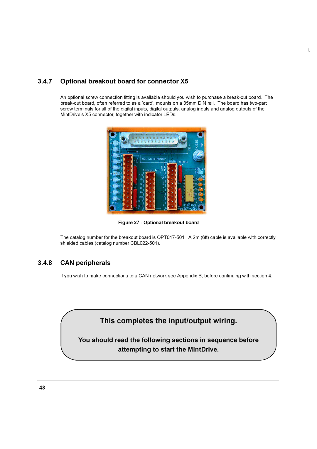 Baldor MN1274 06/2001 installation manual Optional breakout board for connector, Can peripherals 