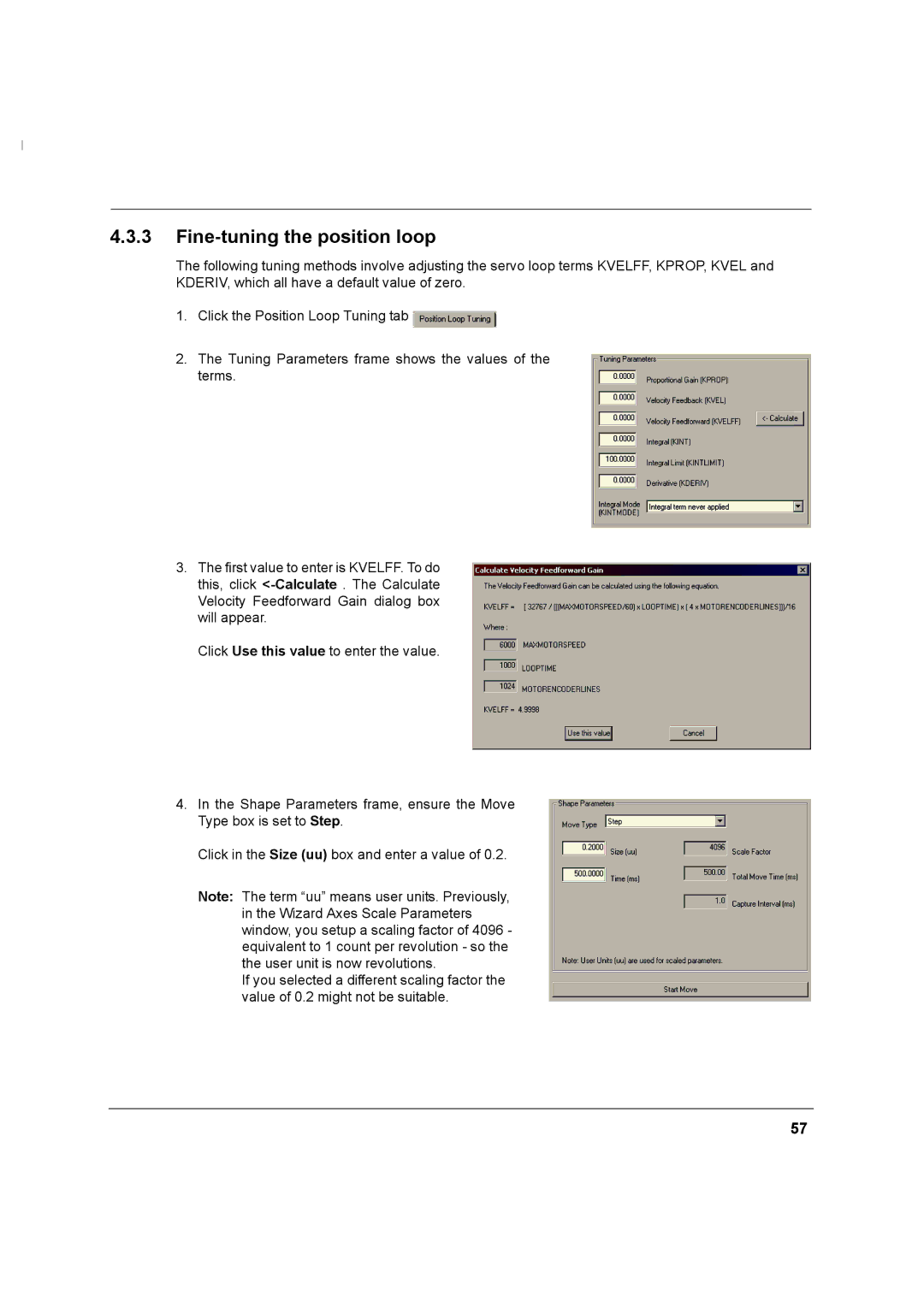 Baldor MN1274 06/2001 installation manual Fine-tuning the position loop 