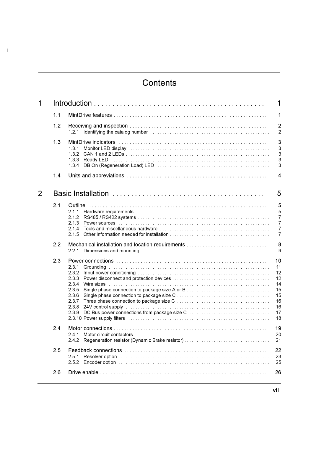 Baldor MN1274 06/2001 installation manual Contents 