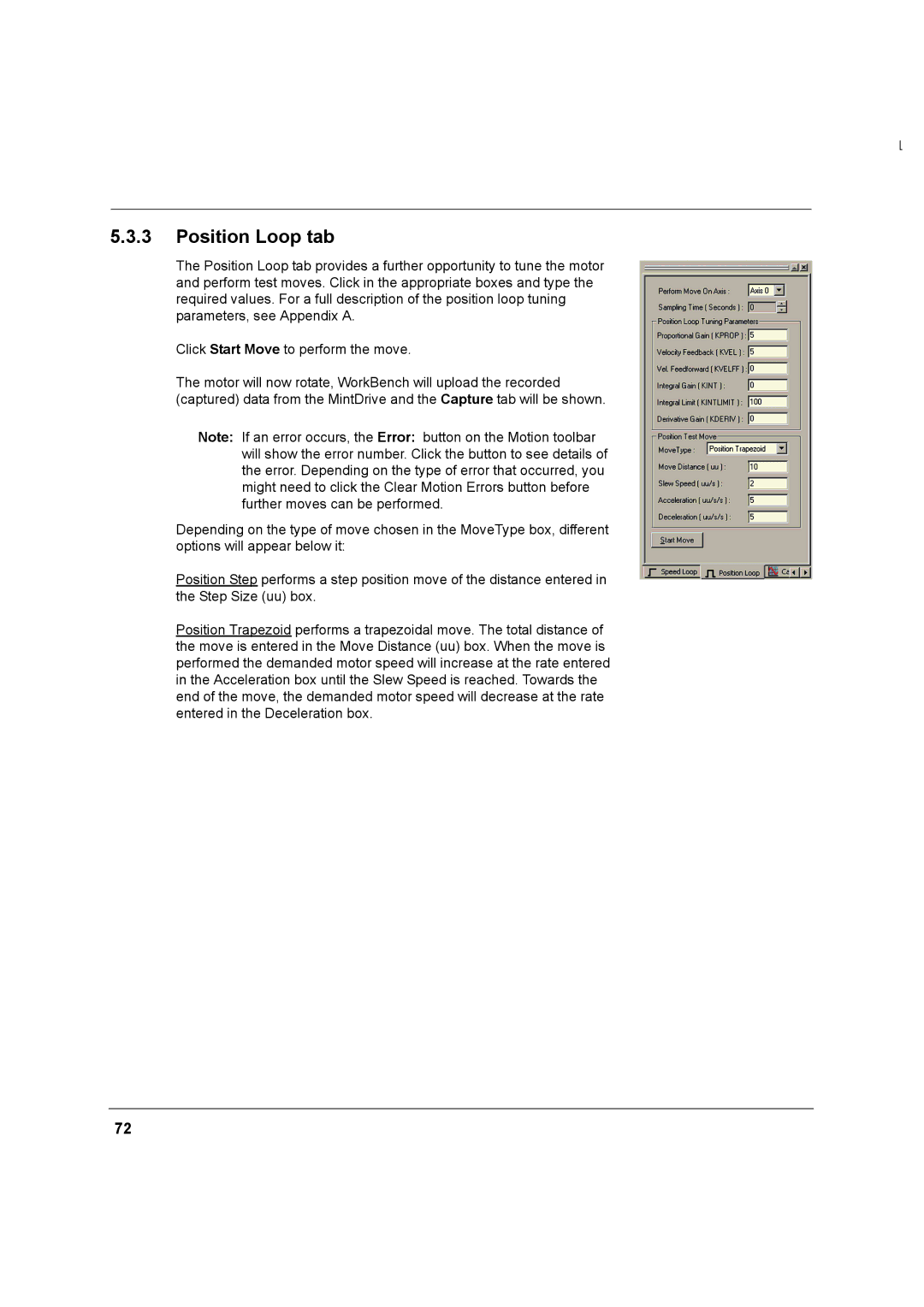 Baldor MN1274 06/2001 installation manual Position Loop tab 