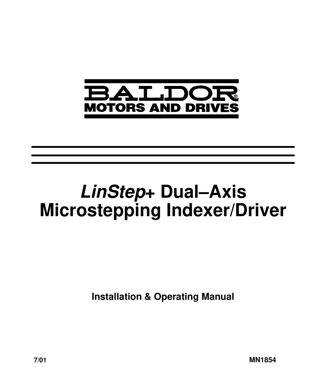 Baldor mn1854 manual LinStep+ Dual-Axis Microstepping Indexer/Driver 