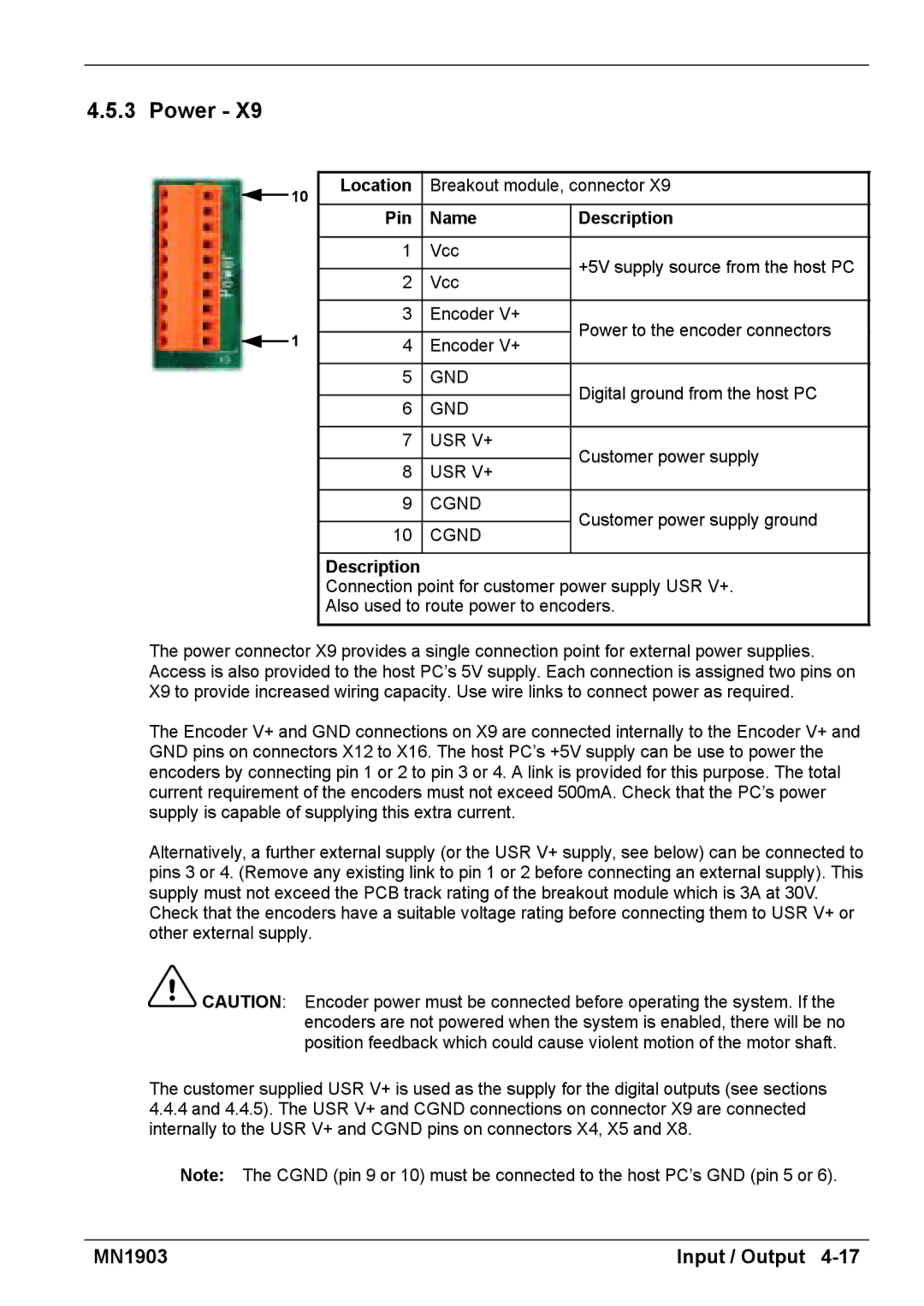 Baldor MN1903 installation manual Power 