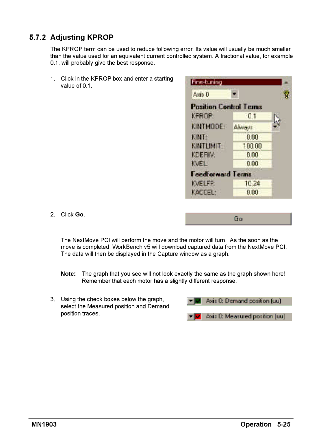 Baldor MN1903 installation manual Adjusting Kprop 