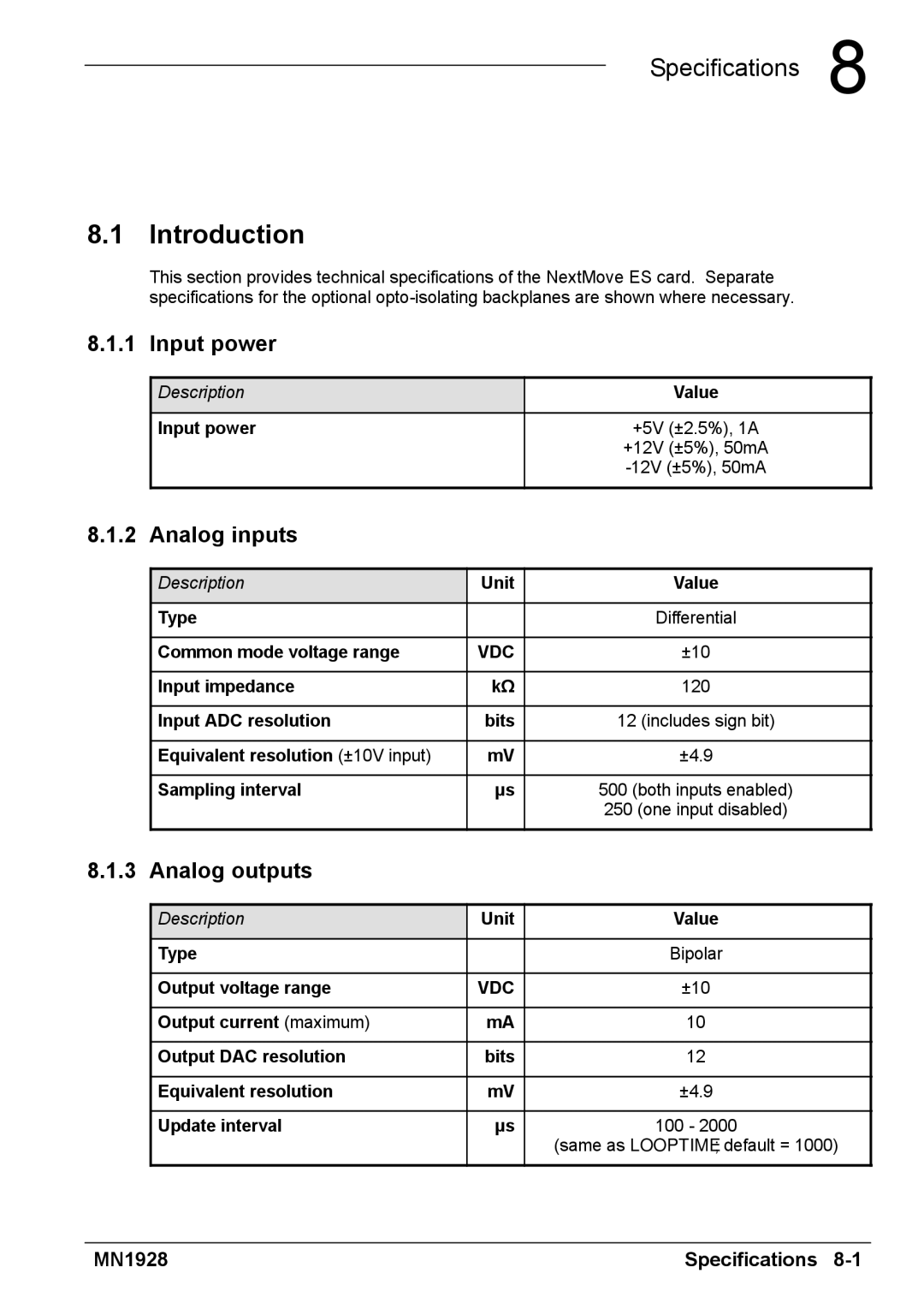 Baldor MN1928 installation manual Input power 