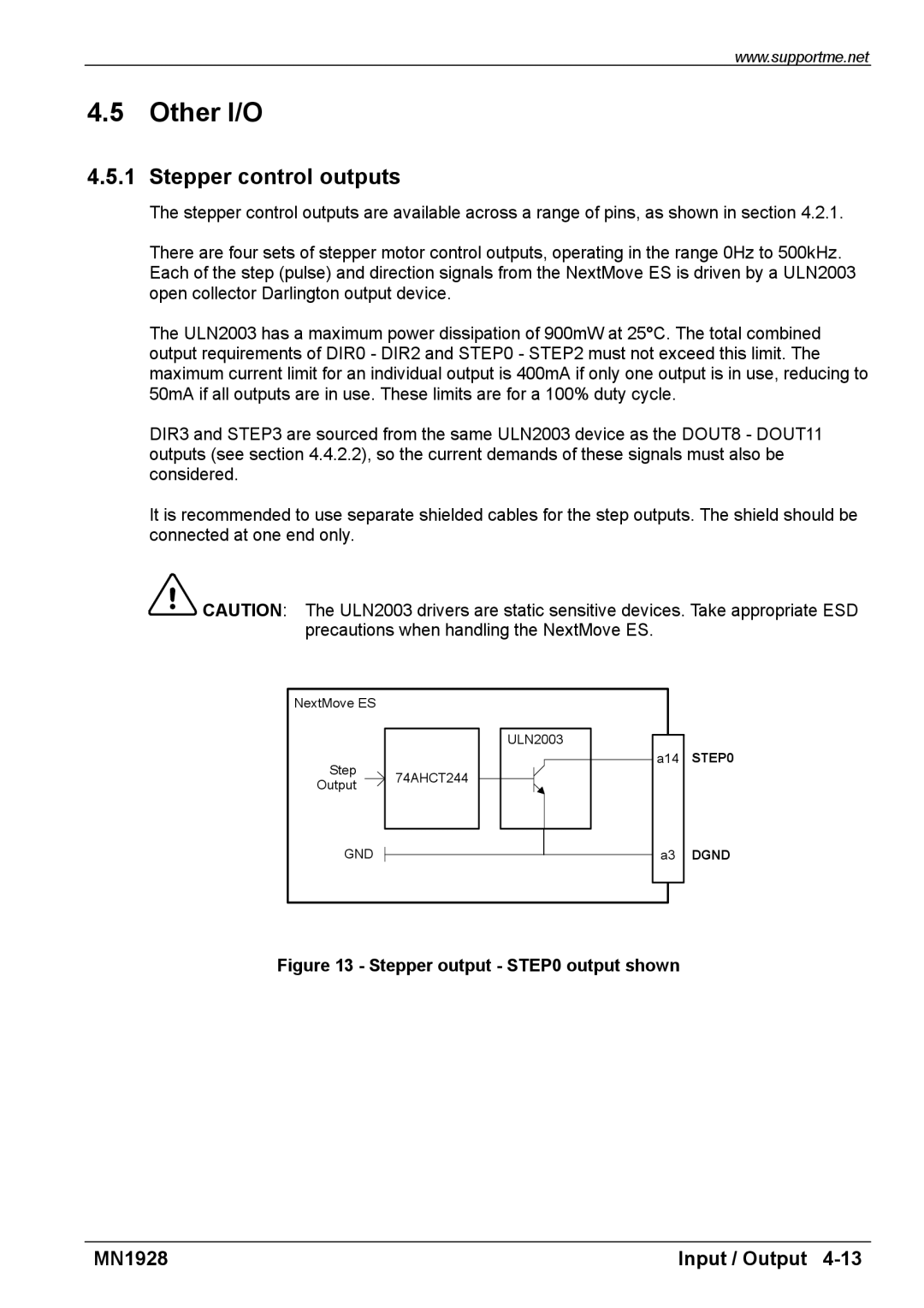 Baldor MN1928 installation manual Other I/O, Stepper control outputs 