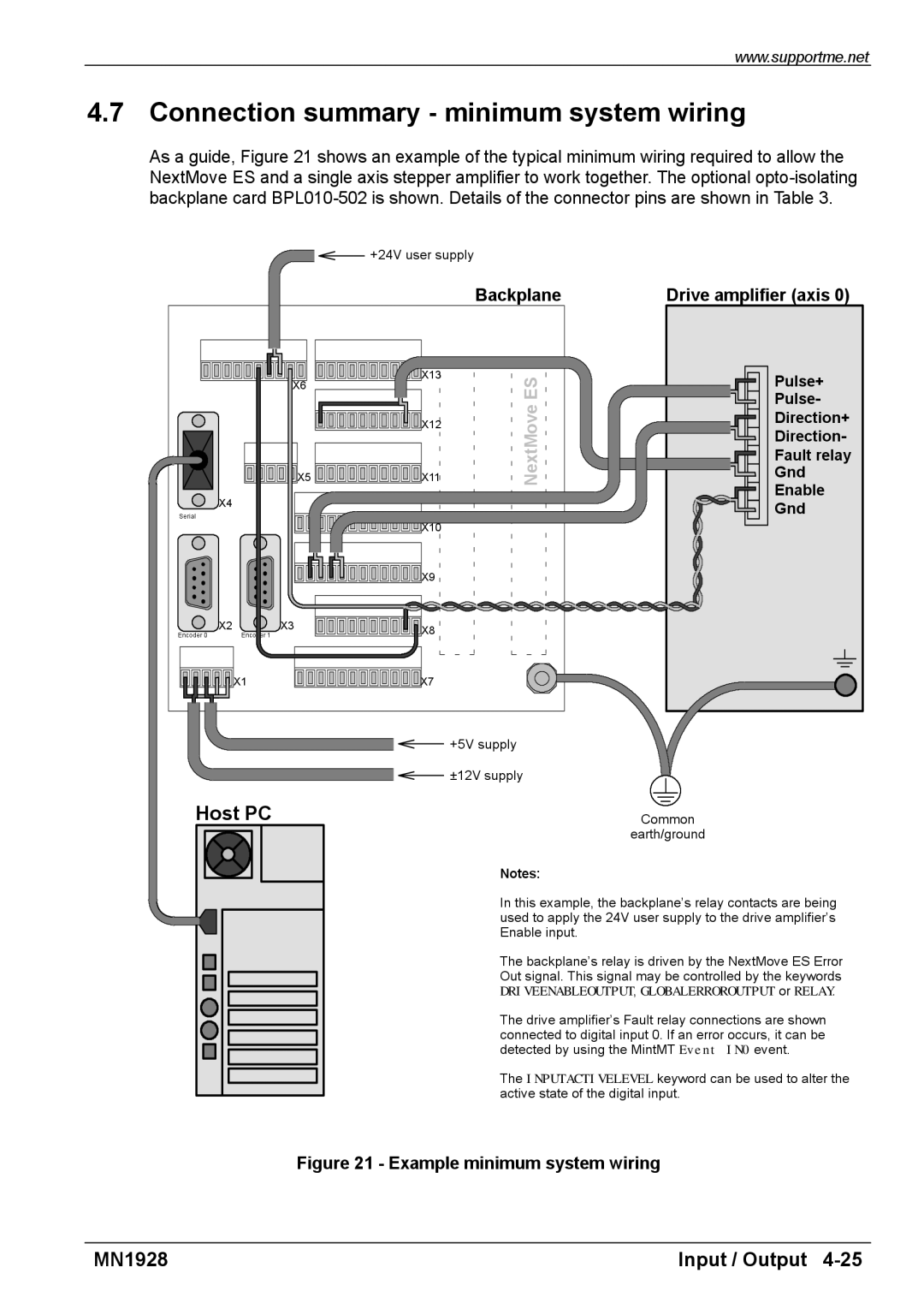 Baldor MN1928 installation manual Connection summary minimum system wiring, Drive amplifier axis 