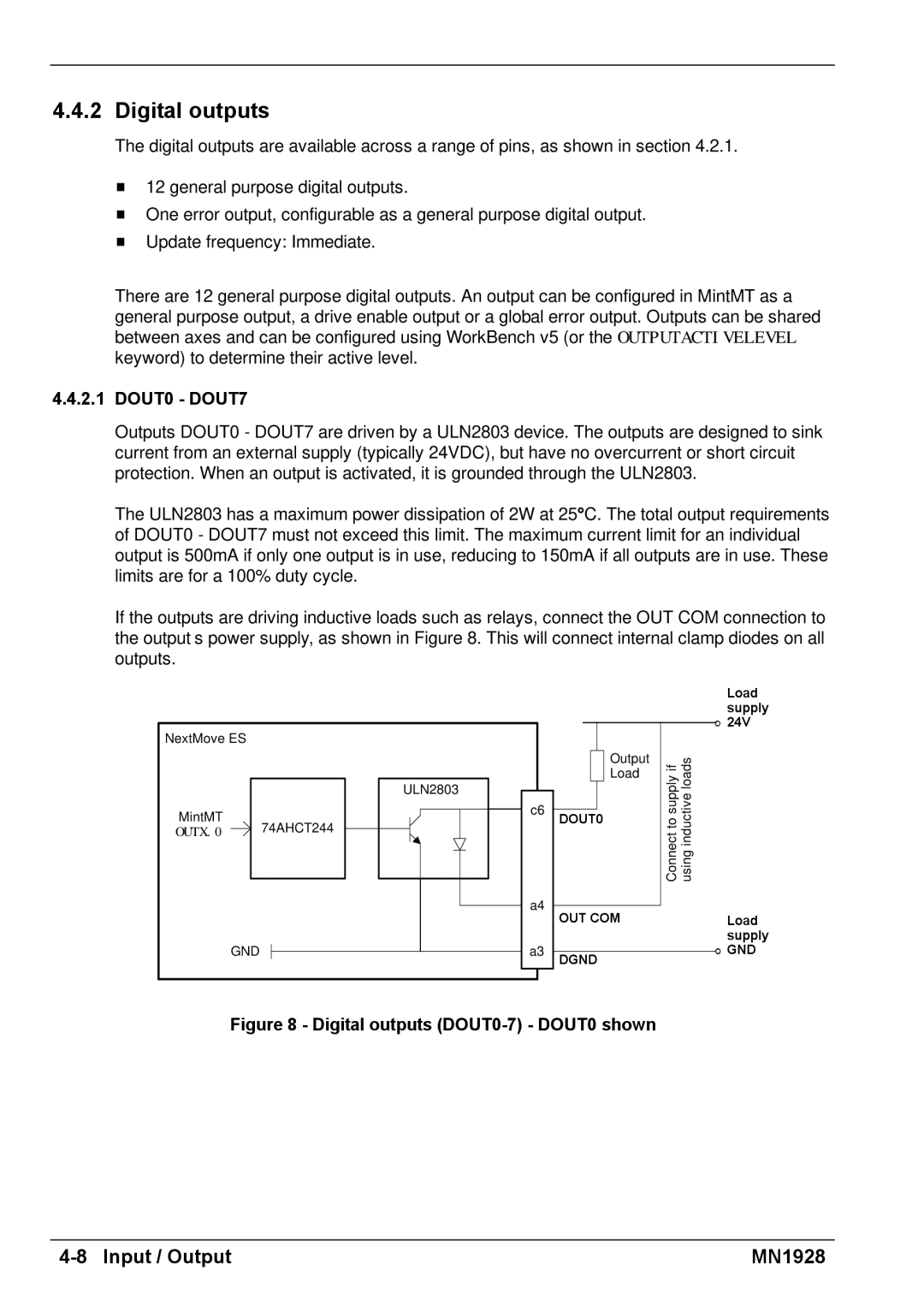 Baldor MN1928 installation manual Digital outputs, DOUT0 DOUT7 