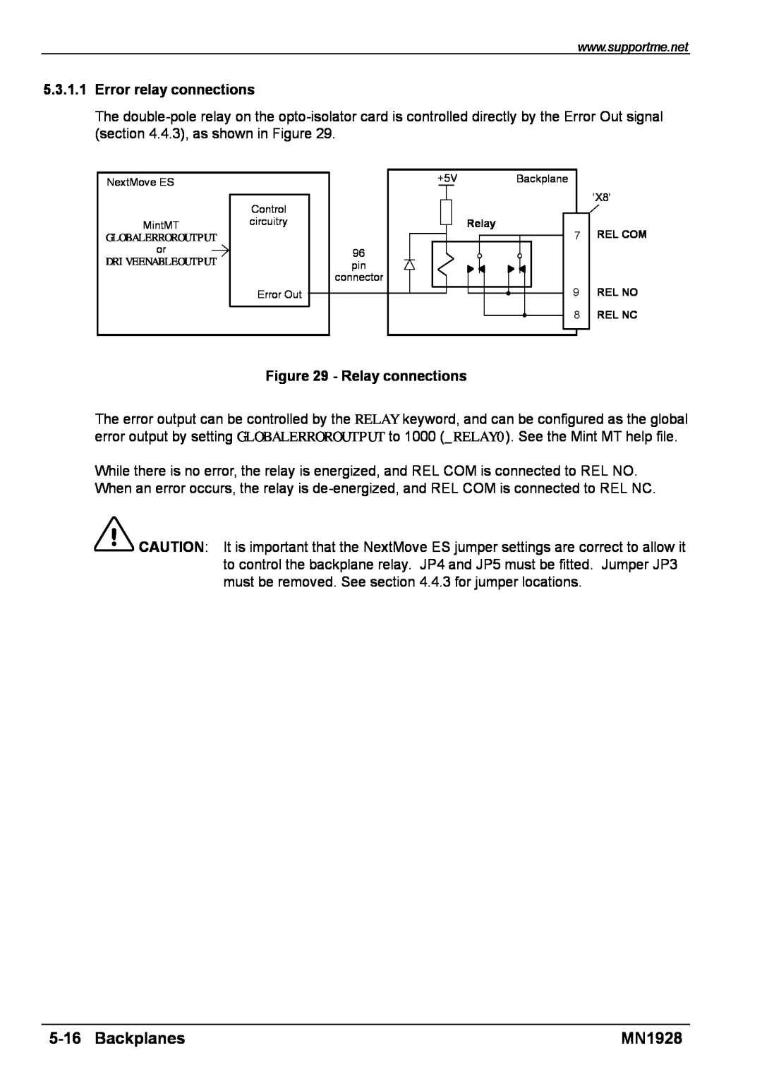 Baldor MN1928 installation manual Backplanes, Error relay connections, Relay connections, Rel No, Rel Nc 