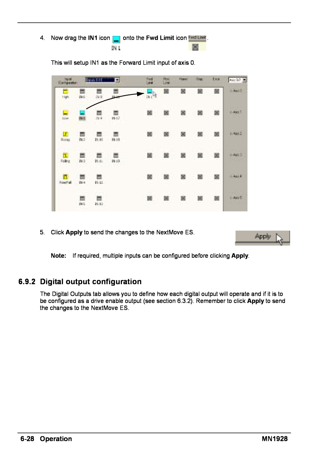 Baldor MN1928 installation manual Digital output configuration, 6-28Operation 