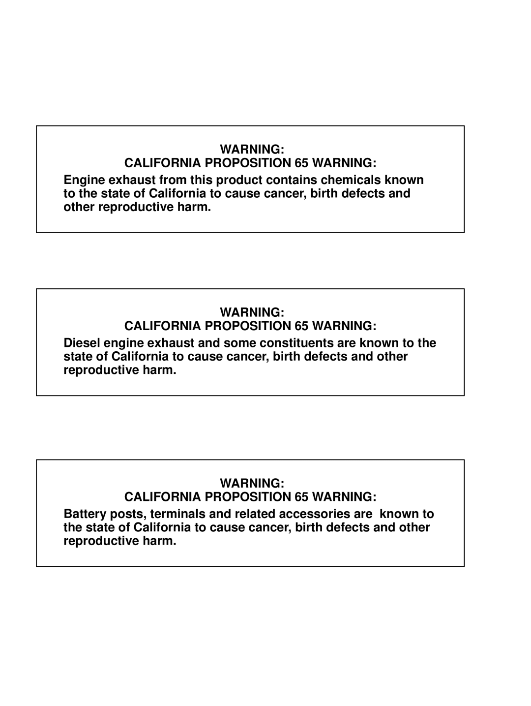 Baldor MN2410 manual California Proposition 65 Warning 