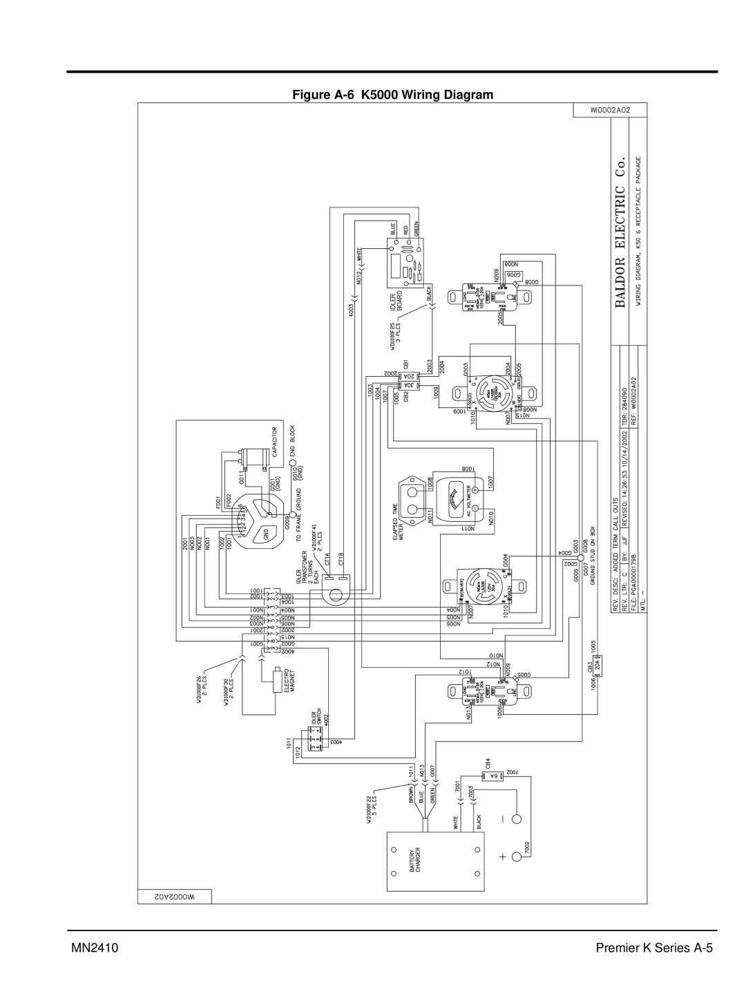 Baldor MN2410 manual Figure A-6 K5000 Wiring Diagram 