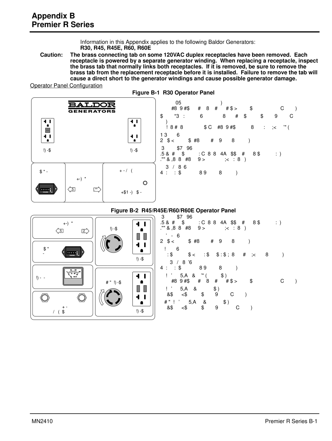 Baldor MN2410 manual Appendix B Premier R Series, R30, R45, R45E, R60, R60E 