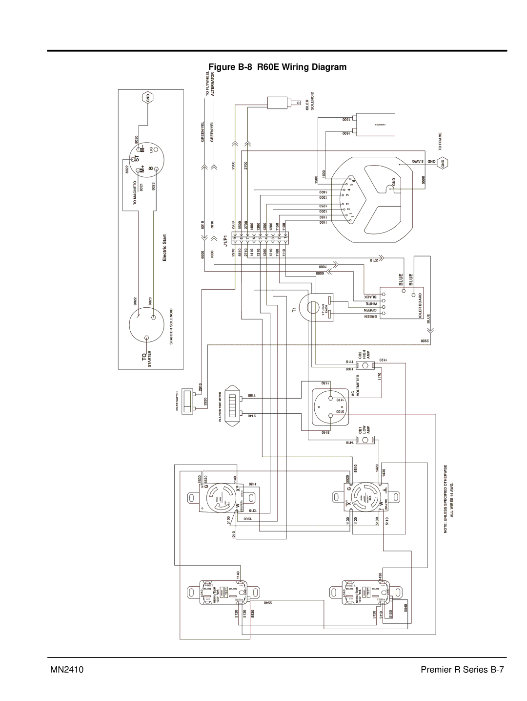 Baldor MN2410 manual Figure B-8 R60E Wiring Diagram 