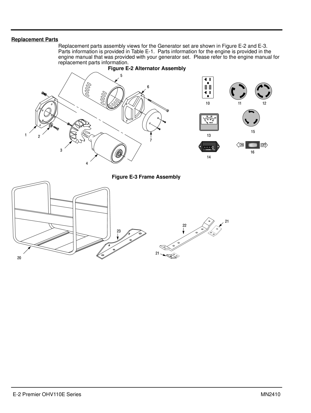 Baldor MN2410 manual Figure E-2 Alternator Assembly 