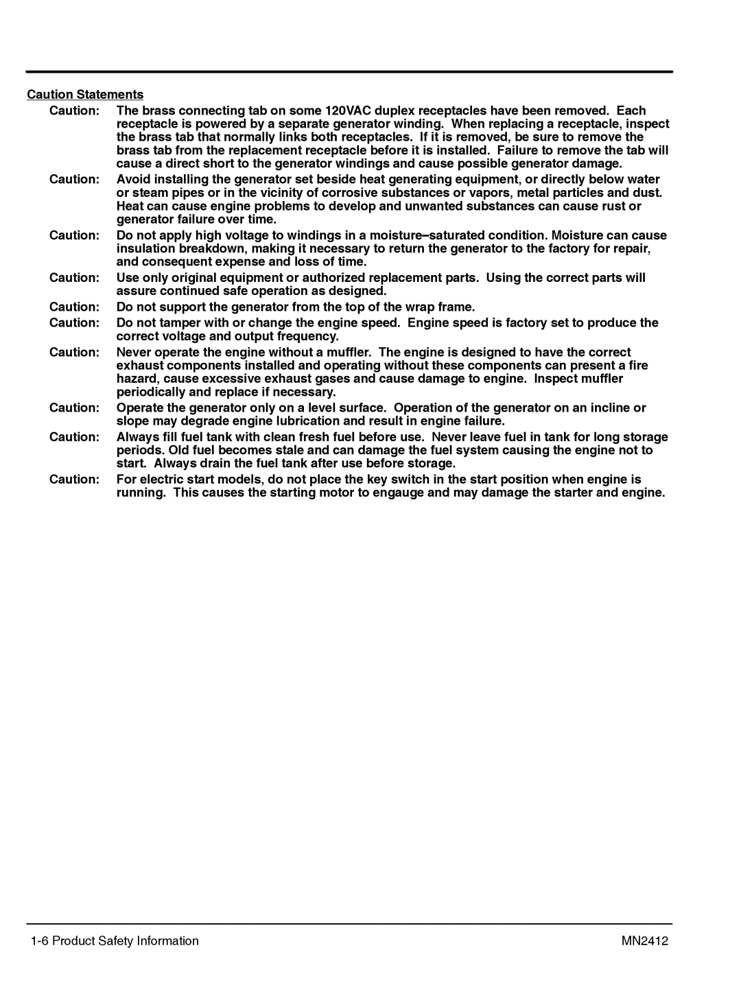 Baldor manual Product Safety Information MN2412 