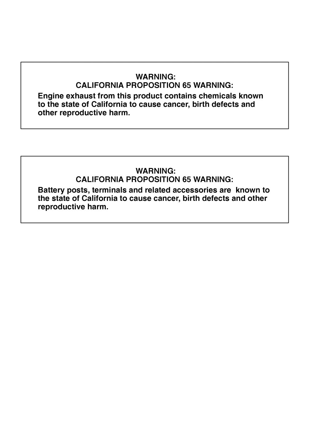 Baldor MN2412 manual California Proposition 65 Warning 