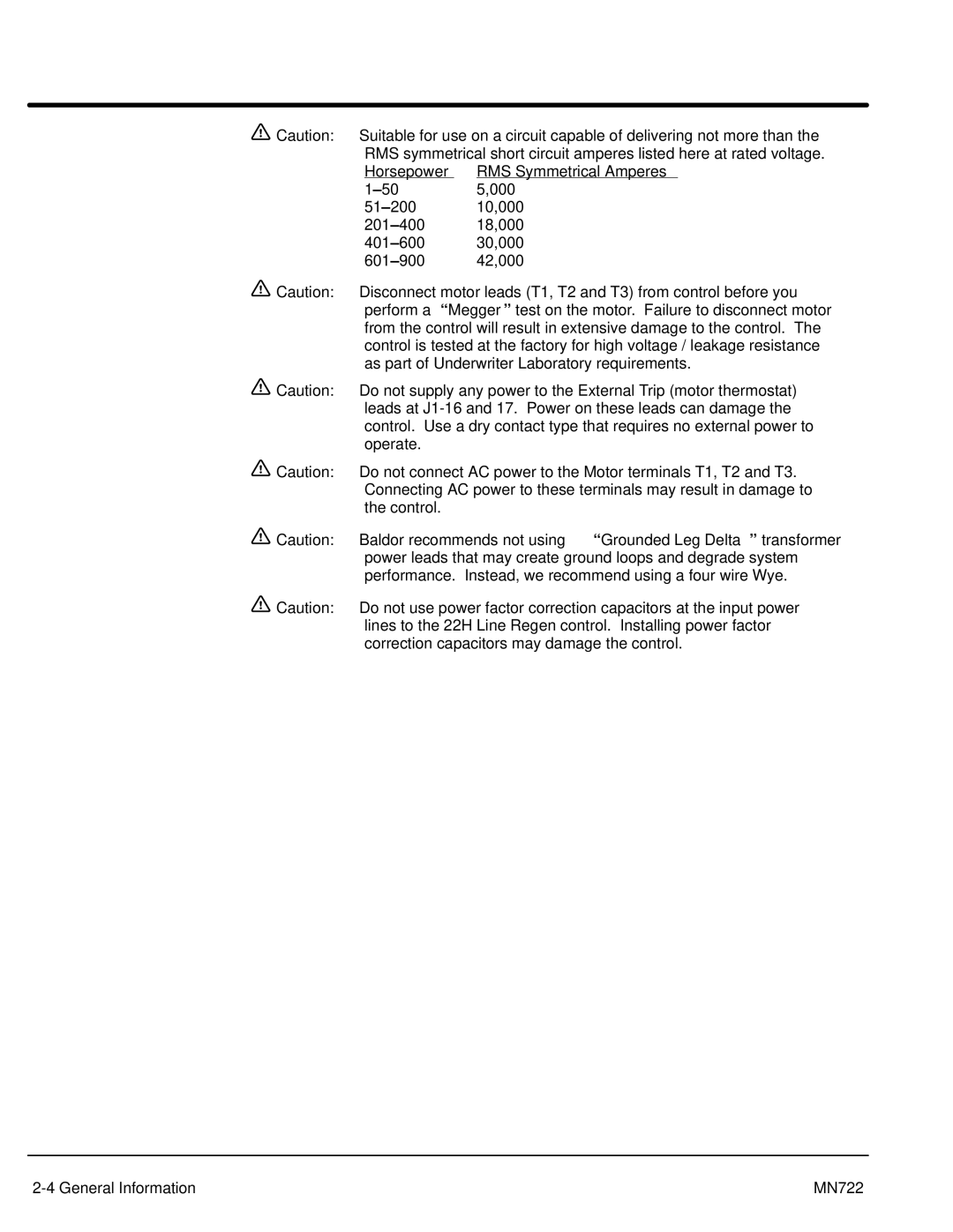 Baldor mn722 manual General Information MN722 