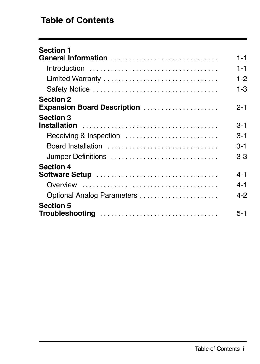 Baldor MN754 manual Table of Contents 