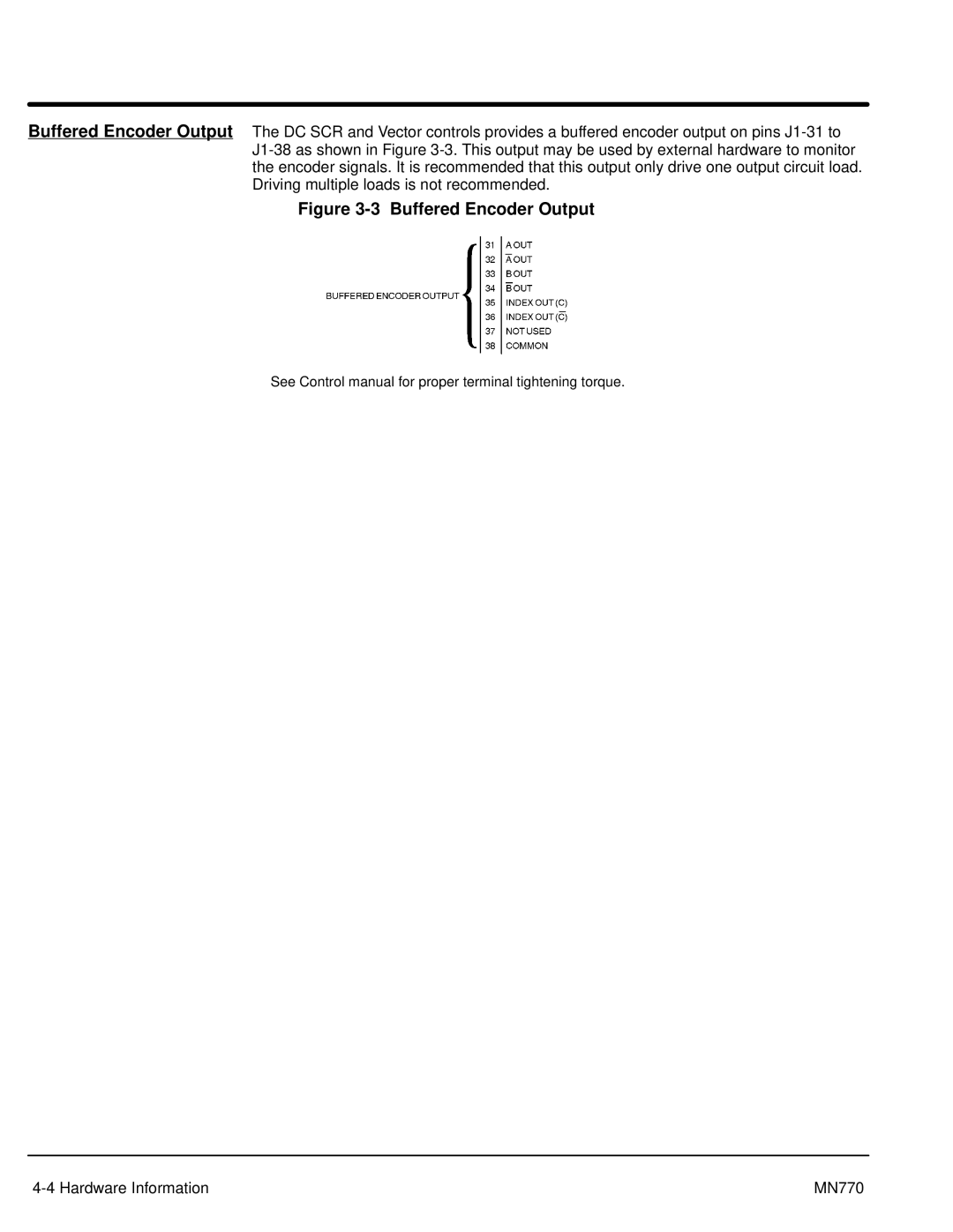 Baldor MN770 manual Buffered Encoder Output 