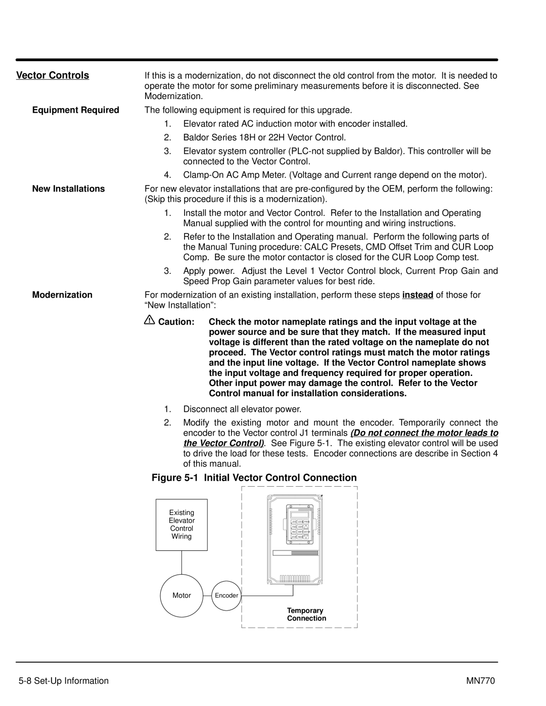 Baldor MN770 manual Vector Controls 