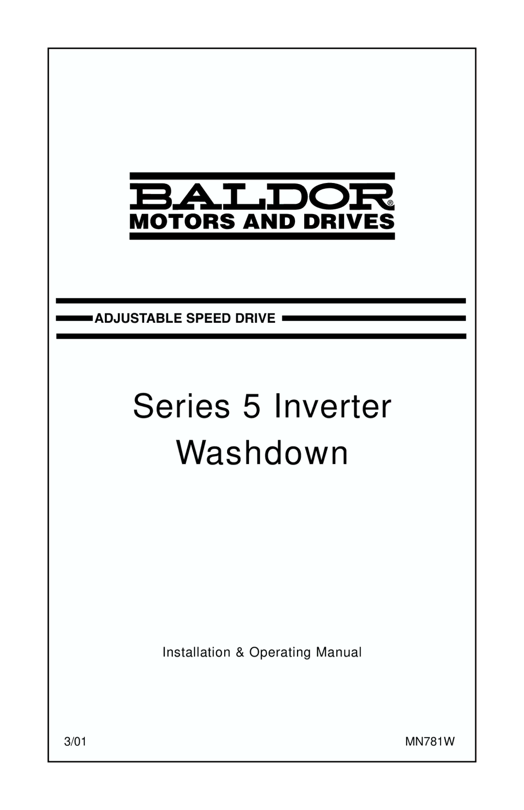 Baldor MN781W manual Series 5 Inverter 