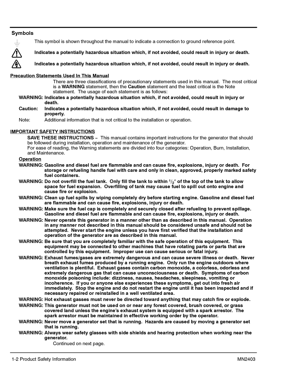 Baldor PC43RI, PC32RI manual Symbols, Operation 