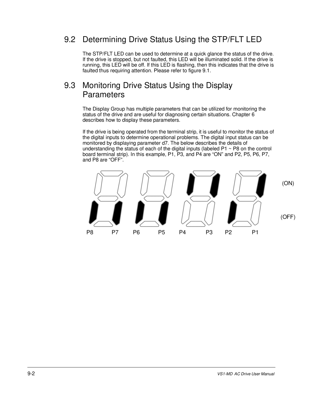 Baldor VS1MD instruction manual Determining Drive Status Using the STP/FLT LED 