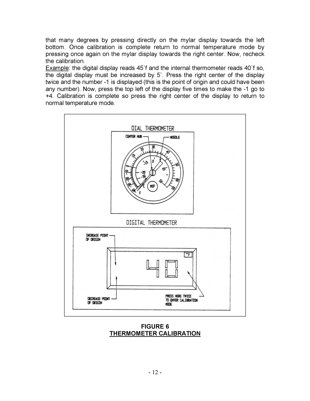 Bally Refrigerated Boxes Refrigerators/Freezers/Warmers manual Thermometer Calibration 