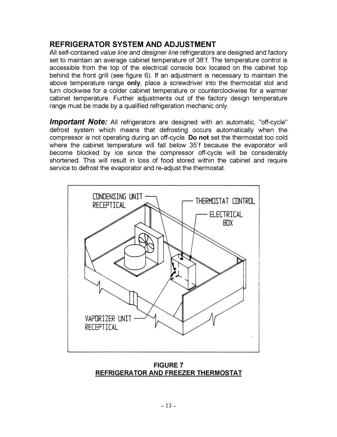 Bally Refrigerated Boxes Refrigerators/Freezers/Warmers manual Refrigerator System and Adjustment 