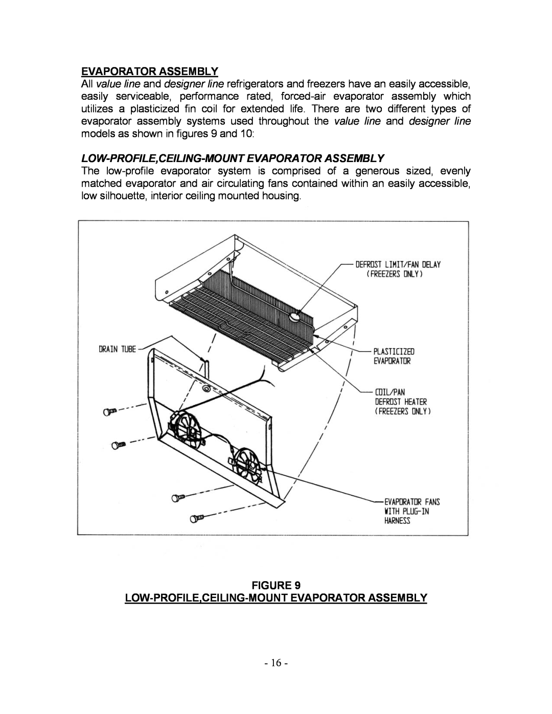 Bally Refrigerated Boxes Refrigerators/Freezers/Warmers manual Low-Profile,Ceiling-Mount Evaporator Assembly 