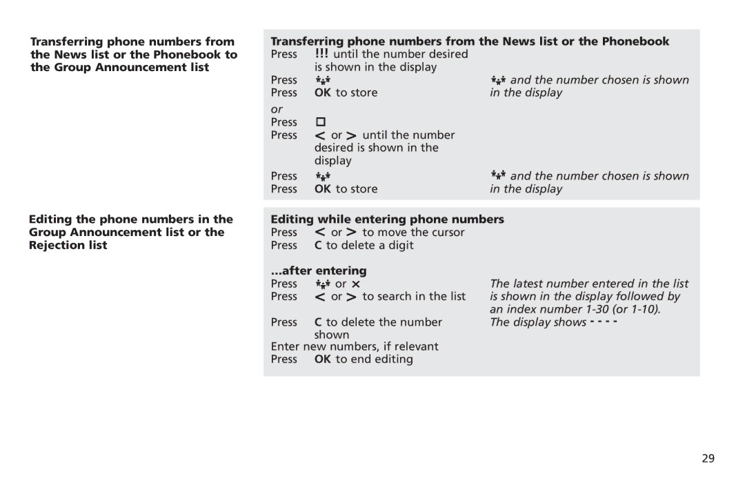 Bang & Olufsen 1200 manual Editing while entering phone numbers, …after entering 