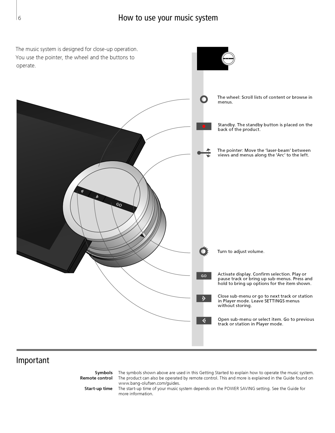 Bang & Olufsen 5 manual How to use your music system 