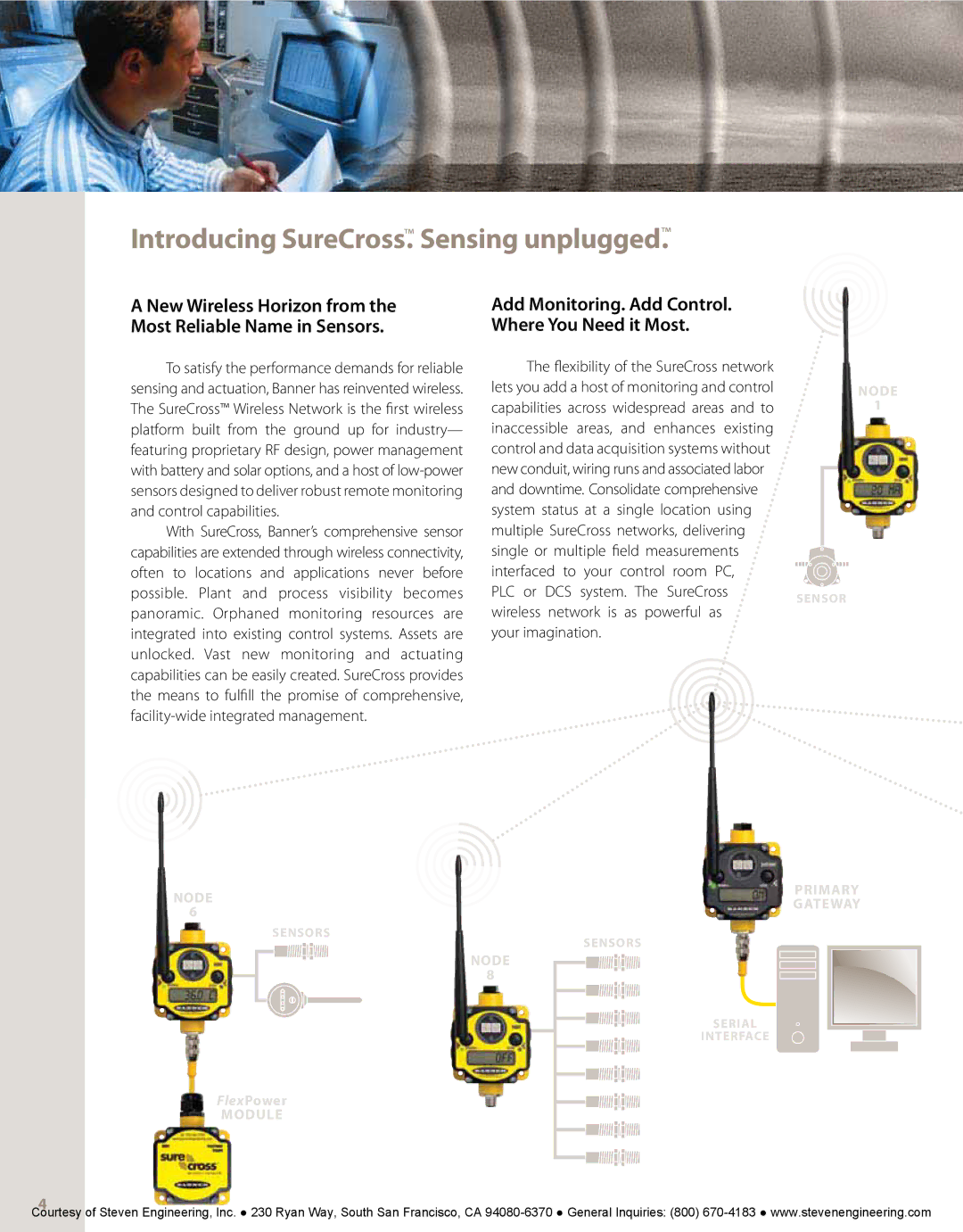 Banner American Products Wireless Network manual Introducing SureCross. Sensing unplugged 