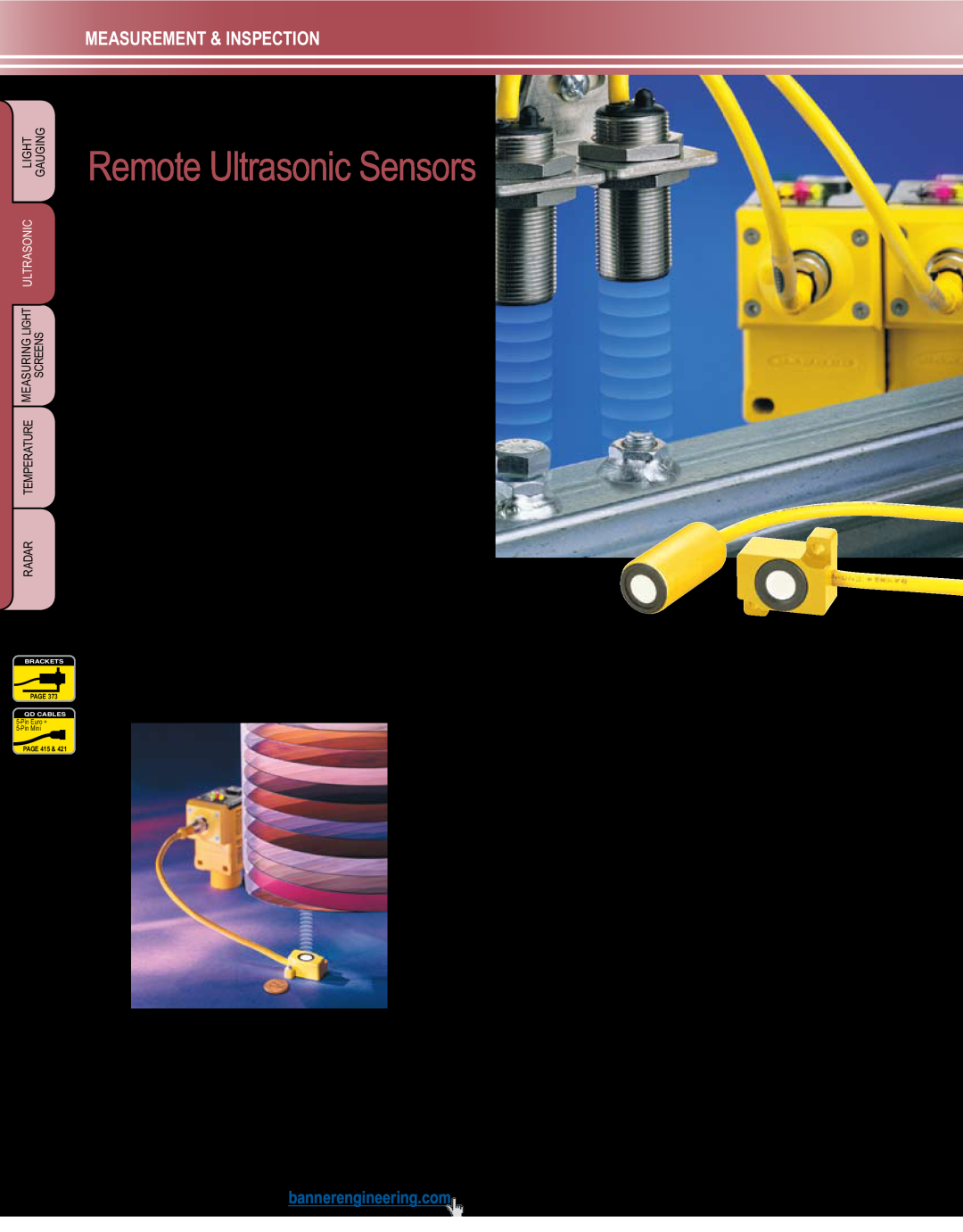 Banner L-GAGE manual U-GAGE Q45UR, Remote Ultrasonic Sensors, Measurement & Inspection 
