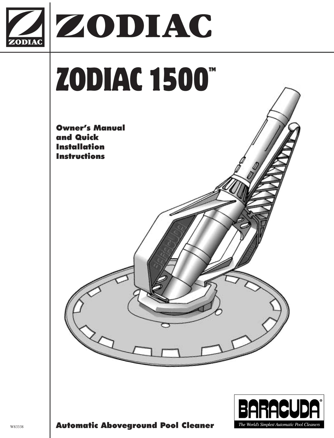 Baracoda 1500 owner manual Zodiac 