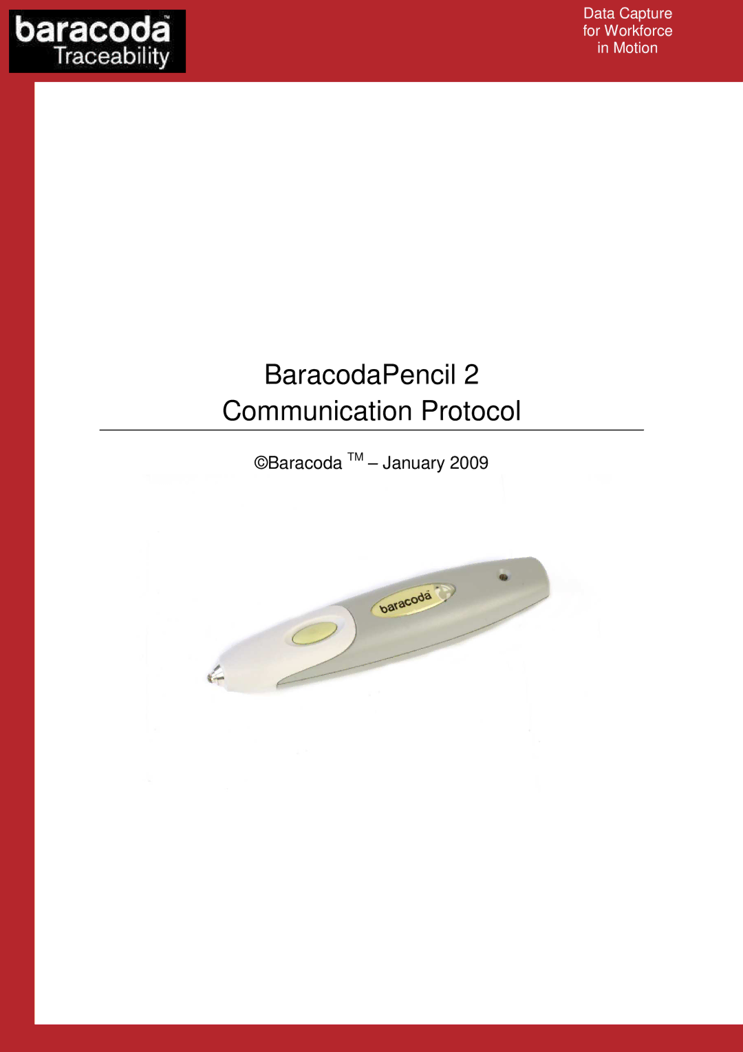 Baracoda 2 manual BaracodaPencil Communication Protocol 