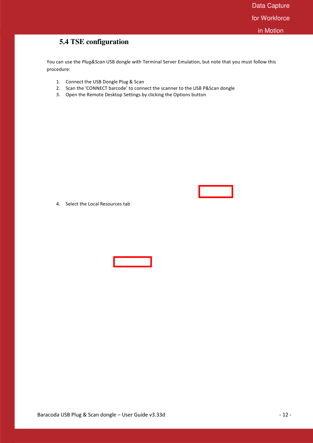 Baracoda B40050301 manual TSE configuration 