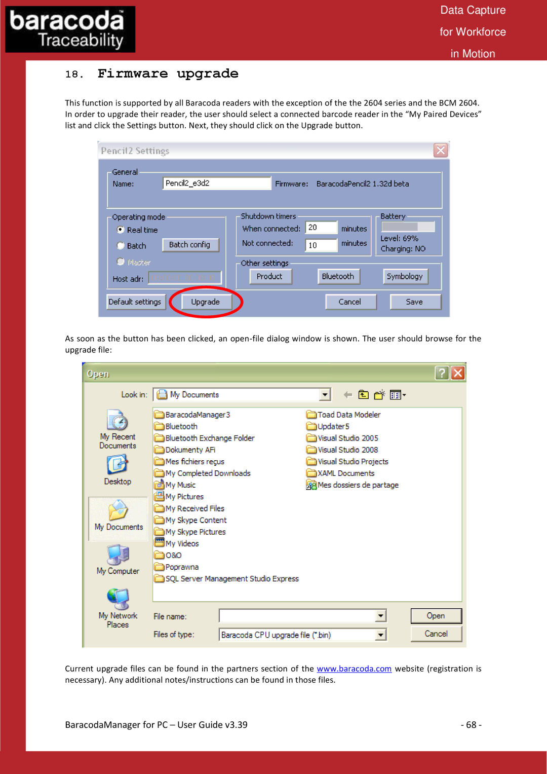 Baracoda Bluetooth Headset manual Firmware upgrade 