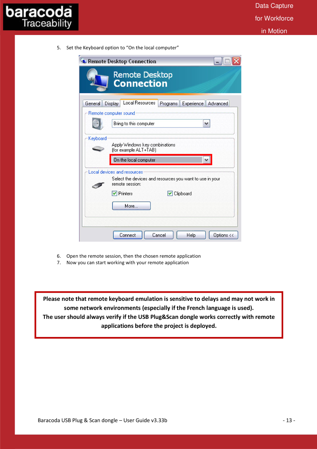 Baracoda Computer Drive manual Data Capture For Workforce Motion 