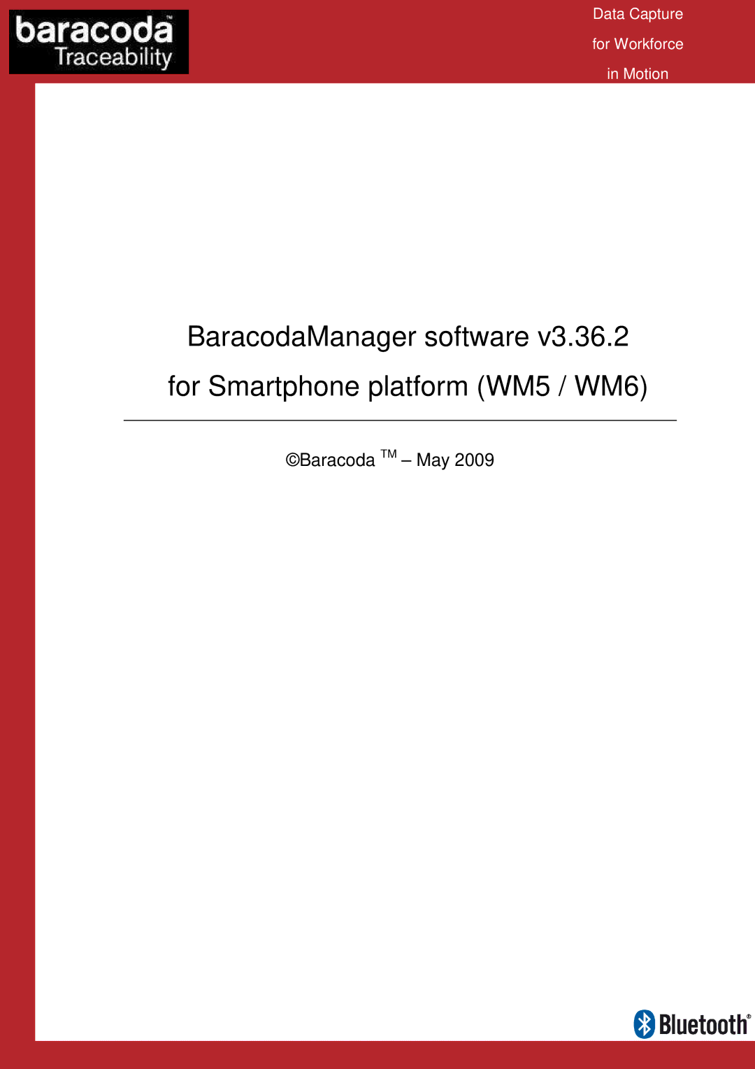 Baracoda V3.36.2 manual BaracodaManager software For Smartphone platform WM5 / WM6 