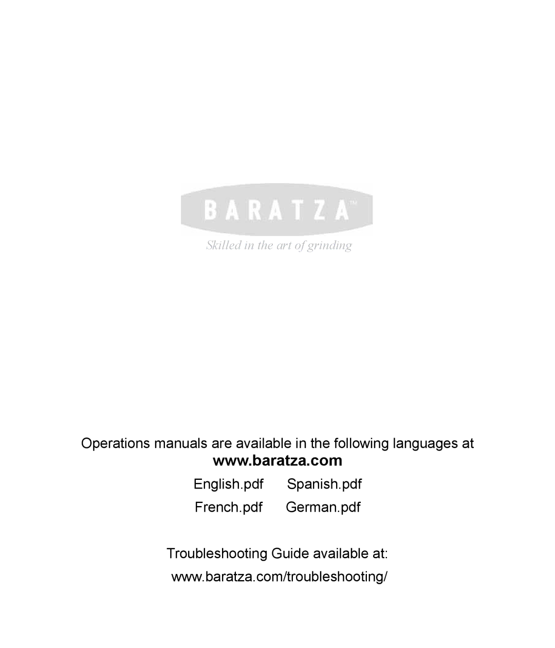 Baratza G385 manual Skilled in the art of grinding 