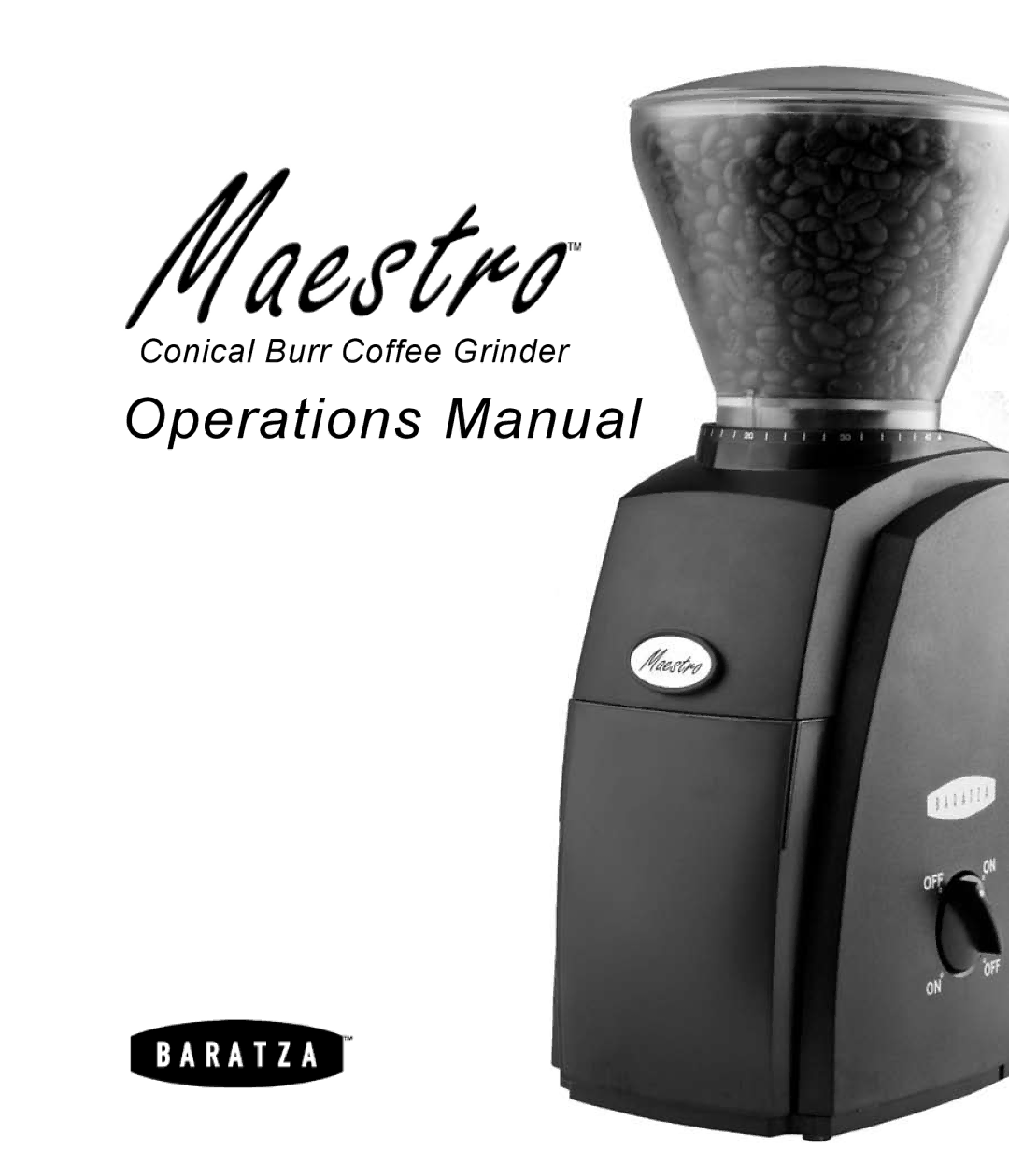 Baratza Maestro manual Operations Manual 