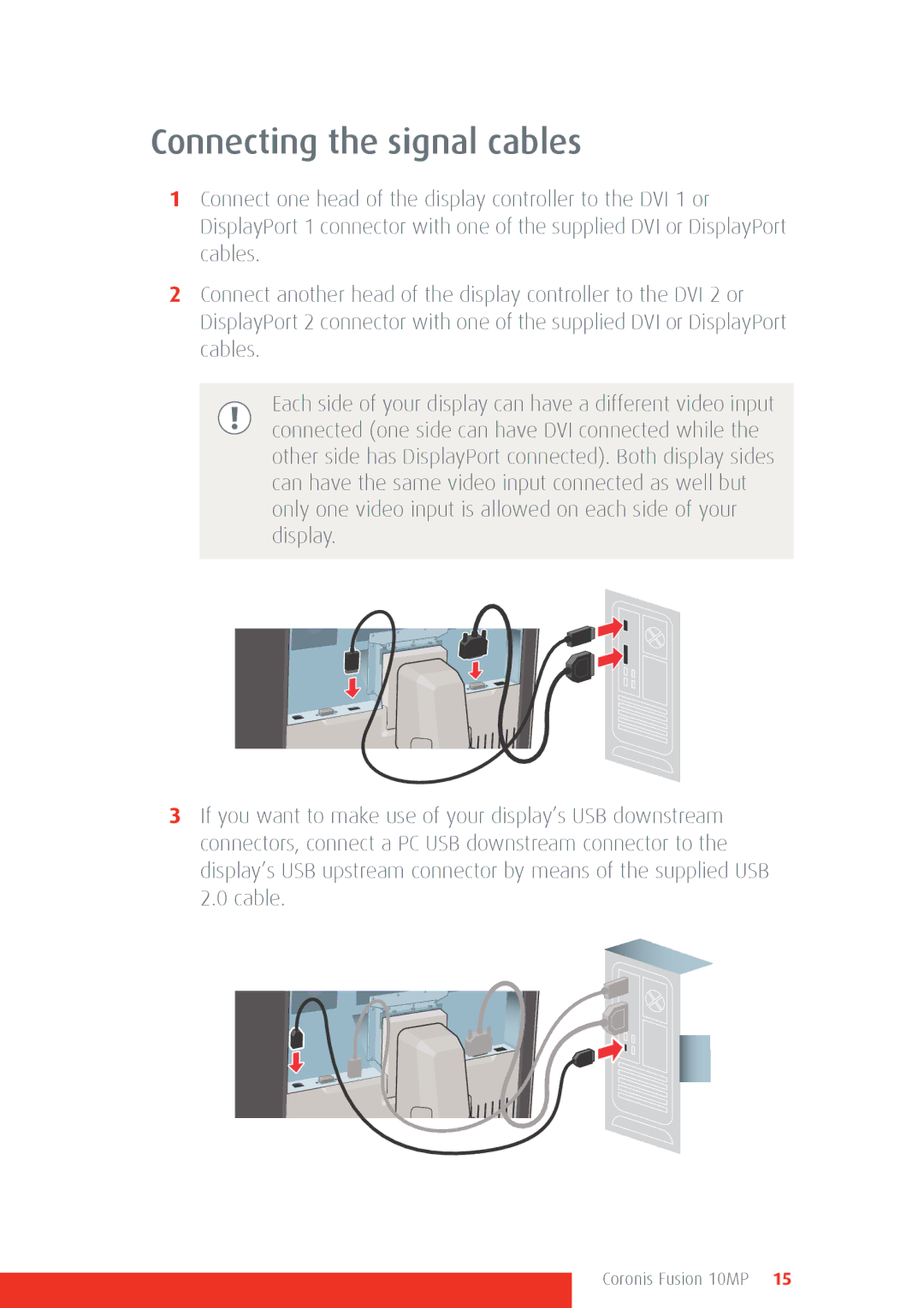 Barco 10MP manual Connecting the signal cables 